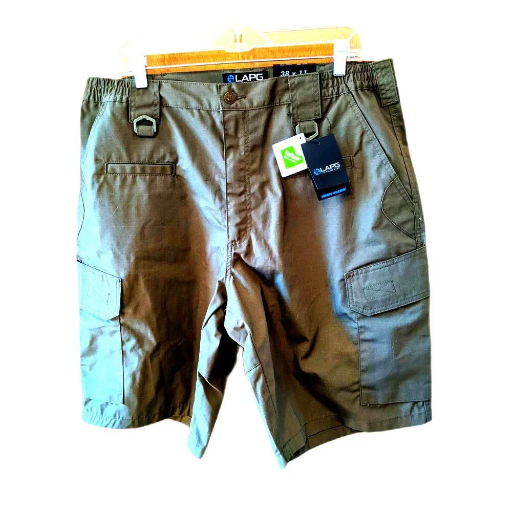 NWT LA Police Gear LAPG Cargo Shorts Mens Operator Tactical Cargo Green Sz 38x11